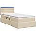 Letto con contenitore LED e materasso Crema 100 x 200 cm - Foto miniatura 9