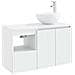 Set di mobili per il bagno 2 pz Bianco Legno ingegnerizzato - Foto miniatura 1