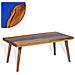 Tavolino Da Caffè In Legno Di Teak E Resina 100x50x40 Cm - Foto miniatura 4