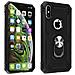 Cover Iphone Xs Max Bi-materia Rigida Morbida Anello Magnetico Stand Nero - Foto miniatura 1