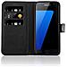 Custodia Compatibile Con Samsung Galaxy S7 Edge In Nero Carbone - Coperchio Protettiva Con Chiusura Magnetica, Funzione Stand E Tasca Per Le Carte - Foto miniatura 6