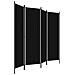 Paravento A 4 Pannelli Nero 200x180 Cm - Foto miniatura 6