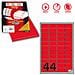 Etichetta Adesiva A / 406 Rosso Fluo 100fg A4 47,5x25,5mm (44et / fg) - Foto miniatura 1