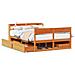 Letto Senza Materasso Marrone Cera 140x190 Cm In Legno Di Pino - Foto miniatura 2
