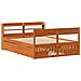 Letto Senza Materasso Marrone Cera 140x190 Cm In Legno Di Pino - Foto miniatura 3