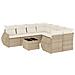 Set Divano Da Giardino 9 Pz Con Cuscini Beige In Polyrattan - Foto miniatura 2
