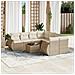 Set Divano Da Giardino 9 Pz Con Cuscini Beige In Polyrattan - Foto miniatura 1
