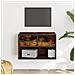 Mobile Porta Tv Rovere Fumo 60x31x39,5 Cm In Legno E Metallo - Foto miniatura 1