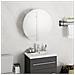 Armadio da Bagno con Specchio Rotondo e LED Bianco 40x40x17,5cm - Foto miniatura 2