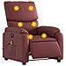 Poltrona Massaggiante Reclinabile Rosso Vino In Similpelle - Foto miniatura 2