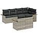 Set di divani da giardino  7 pezzi con cuscini grigio chiaro in polyrattan, Divano da giardino  2 posti con vano contenitore e cuscini grigio chiaro in polyrattan - Foto miniatura 1
