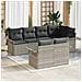 Set di divani da giardino  7 pezzi con cuscini grigio chiaro in polyrattan, Divano da giardino  2 posti con vano contenitore e cuscini grigio chiaro in polyrattan - Foto miniatura 2