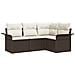 Set Divano da Giardino a 4 Pezzi con Cuscini Rattan Polyrattan Marrone, Divano da Giardino a 2 Posti con Spazio di Stoccaggio e Cuscini Rattan Polyrattan Marrone - Foto miniatura 1