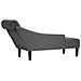 Sdraio con Cuscino e Bracciolo Destro in Tessuto Grigio Scuro - Foto miniatura 6