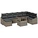 Set di Divano da Giardino a 9 Pezzi con Cuscini Grigio Polyrattan - Foto miniatura 1