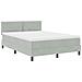 Letto Box Spring con Materasso e Luce LED Grigio Chiaro 140x200 cm Velluto - Foto miniatura 3