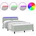 Letto Box Spring con Materasso e Luce LED Grigio Chiaro 140x200 cm Velluto - Foto miniatura 4