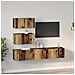 Set mobile TV 4 pcs Legno vecchio 80 x 30 x 30 cm - Foto miniatura 4