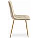 Sedia TYRA in velluto beige chiaro con gambe color legno - Foto miniatura 4