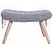 Sgabello Intrecciata In Legno E Cotone Grigio 67x30x43h Cm - Foto miniatura 2