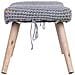 Sgabello Intrecciata In Legno E Cotone Grigio 67x30x43h Cm - Foto miniatura 4