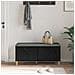Panca per ingresso con cuscino Rovere Nero 100 x 38 x 46 cm - Foto miniatura 4