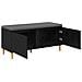 Panca per ingresso con cuscino Rovere Nero 100 x 38 x 46 cm - Foto miniatura 5