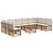 Set di divani da esterno 11 pcs Naturale e Bianco Crema - Foto miniatura 1