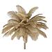 Lampada Da Terra Palm Color Cammello In Metallo Dorato Con Piume Di Struzzo - Foto miniatura 8