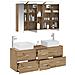Set di mobili per il bagno 4 pcs Rovere Artigianale - Foto miniatura 3
