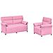 Set di divani 2 pz Rosa Tessuto - Foto miniatura 1
