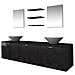 Set Mobili da Bagno 10 pz con Lavabo e Rubinetto Nero - Foto miniatura 3
