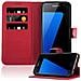 Custodia Compatibile Con Samsung Galaxy S7 Edge In Rosso Carminio - Coperchio Protettiva Con Chiusura Magnetica, Funzione Stand E Tasca Per Le Carte - Foto miniatura 1