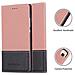 Custodia Compatibile Con Huawei P8 In Oro Rosato Nero - Coperchio Protettiva Con Chiusura Magnetica, Funzione Stand E Tasca Per Le Carte - Foto miniatura 5