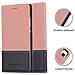 Custodia Compatibile Con Huawei P8 In Oro Rosato Nero - Coperchio Protettiva Con Chiusura Magnetica, Funzione Stand E Tasca Per Le Carte - Foto miniatura 3