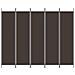 Divisorio A 5 Pannelli Marrone 250x200 Cm In Tessuto - Foto miniatura 3