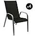 Set Di 4 Sedie Marbella In Textilene Nero - Alluminio Grigio - Foto miniatura 9