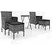 Set Bistrot Da Giardino 5pz Polyrattan E Vetro Temperato Grigio - Foto miniatura 2