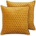 Set Di 2 Cuscini Rapis Velluto 45 X 45 Cm Giallo Trama Geometrica - Foto miniatura 4
