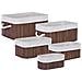 Set Di 5 Cestini Talpe Legno Di Bambù Marrone Scuro - Foto miniatura 6