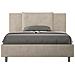 Letto Contenitore Imbottito 140x190 Microfibra Sabbia Appia - Foto miniatura 1