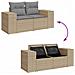 Set Divano Da Giardino 5 Pz Con Cuscini Beige In Polyrattan - Foto miniatura 6