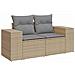Set Divano Da Giardino 5 Pz Con Cuscini Beige In Polyrattan - Foto miniatura 7