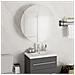 Armadio da Bagno con Specchio Rotondo e LED Bianco 47x47x17,5cm - Foto miniatura 2