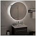 Armadio da Bagno con Specchio Rotondo e LED Bianco 47x47x17,5cm - Foto miniatura 3
