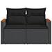 Divano Da Giardino Con Cuscini A 2 Posti Nero In Polyrattan - Foto miniatura 4