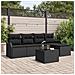 Set Divano da Giardino  6 Pezzi con Cuscini Beige Polyrattan, Divano da Giardino 2 Posti  con Cuscini Nero Polyrattan - Foto miniatura 2
