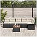 Set di Sofà da Giardino a 7 Pezzi con Cuscini Nero Polyrattan Acacia - Foto miniatura 3