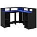 Scrivania Rovere Nero 130x130x91 cm Legno ingegnerizzato - Foto miniatura 1