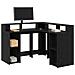 Scrivania Rovere Nero 130x130x91 cm Legno ingegnerizzato - Foto miniatura 3